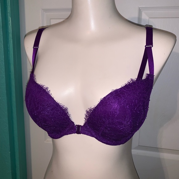 VS 34D Purple Strappy Lace Bra - Picture 2 of 5